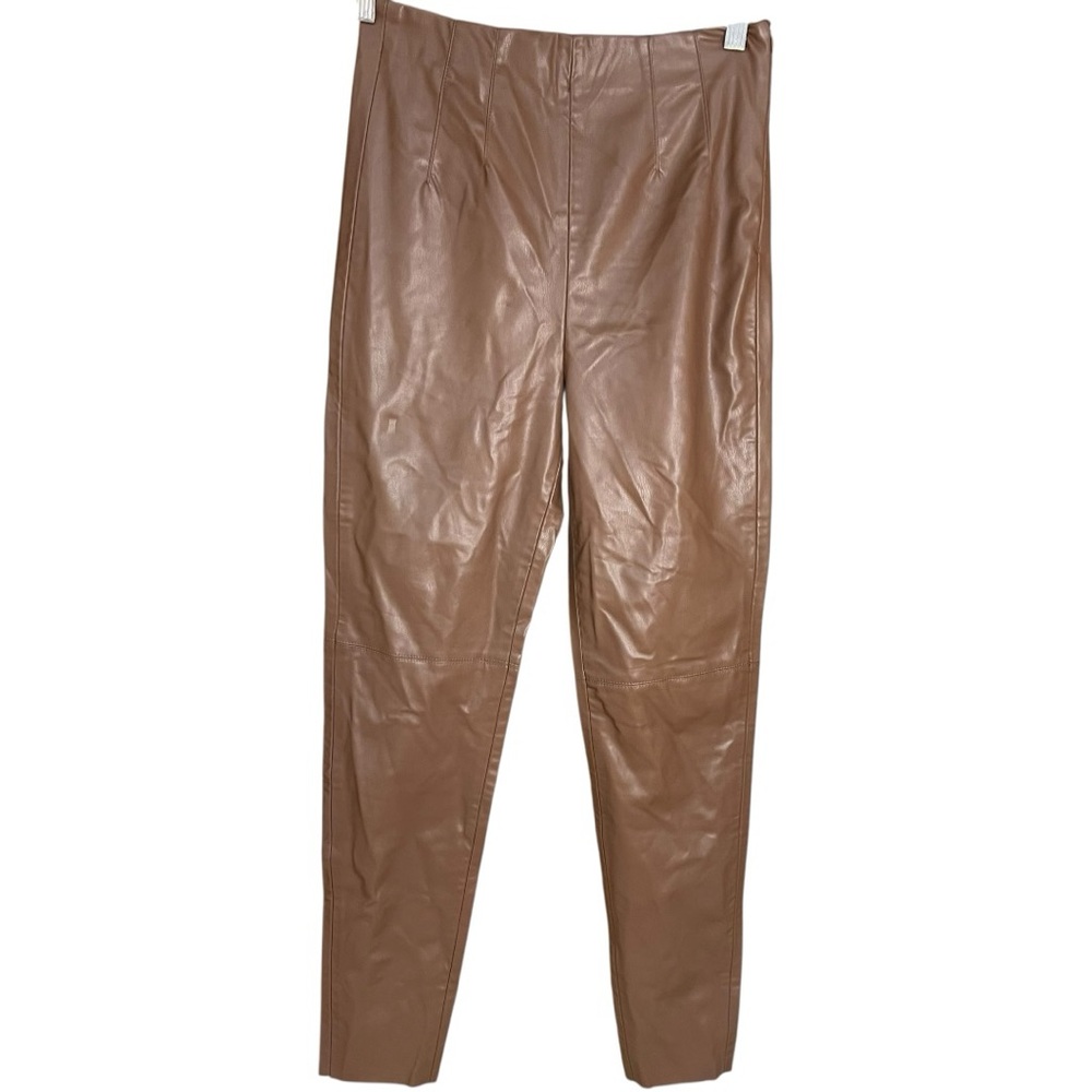 Zara Hi-Rise Faux Leather Leggings Brown